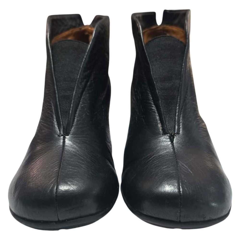 Gentle Souls Osaka Mia Black Leather Ankle Boots Kitten Heel Womens 7.5M SH319 - Picture 3 of 10